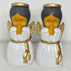 Christmas Praying Angel Blow Mold Set Of 2